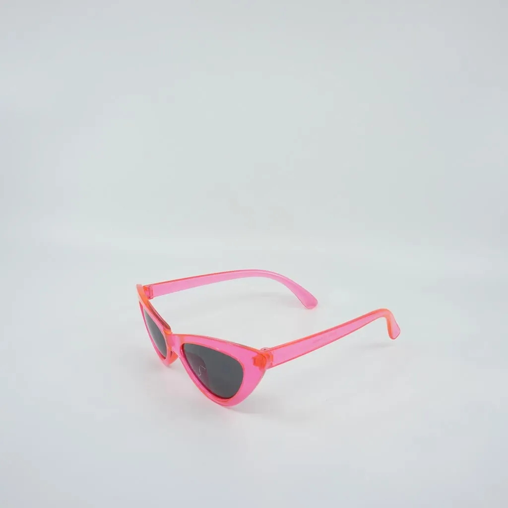 Follow Your Dreams Multi Glitter Case with an Pink Cat Eye Slim Frame Sunglass - Sunglasses and Case Set