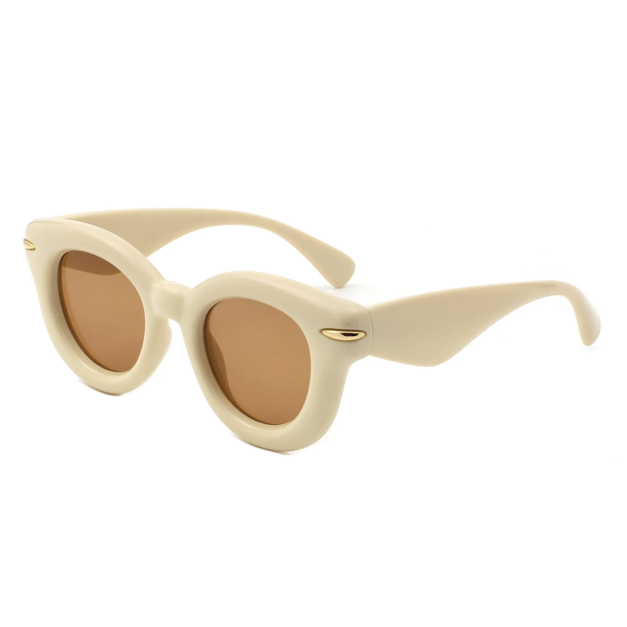 Glide - Round Thick Frame Retro Circle Sunglass