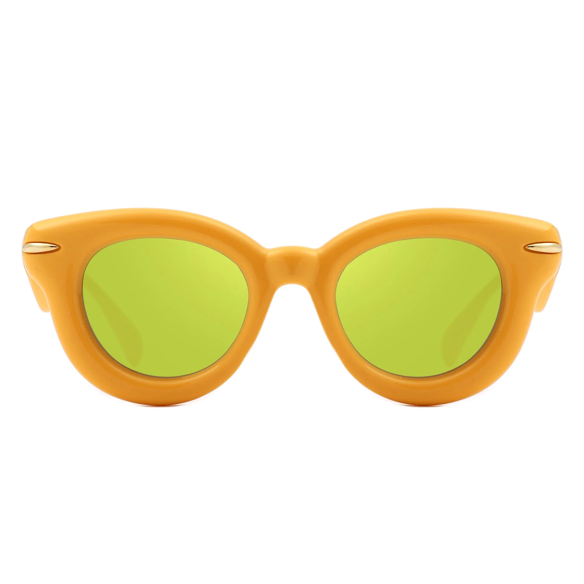 Glide - Round Thick Frame Retro Circle Sunglass