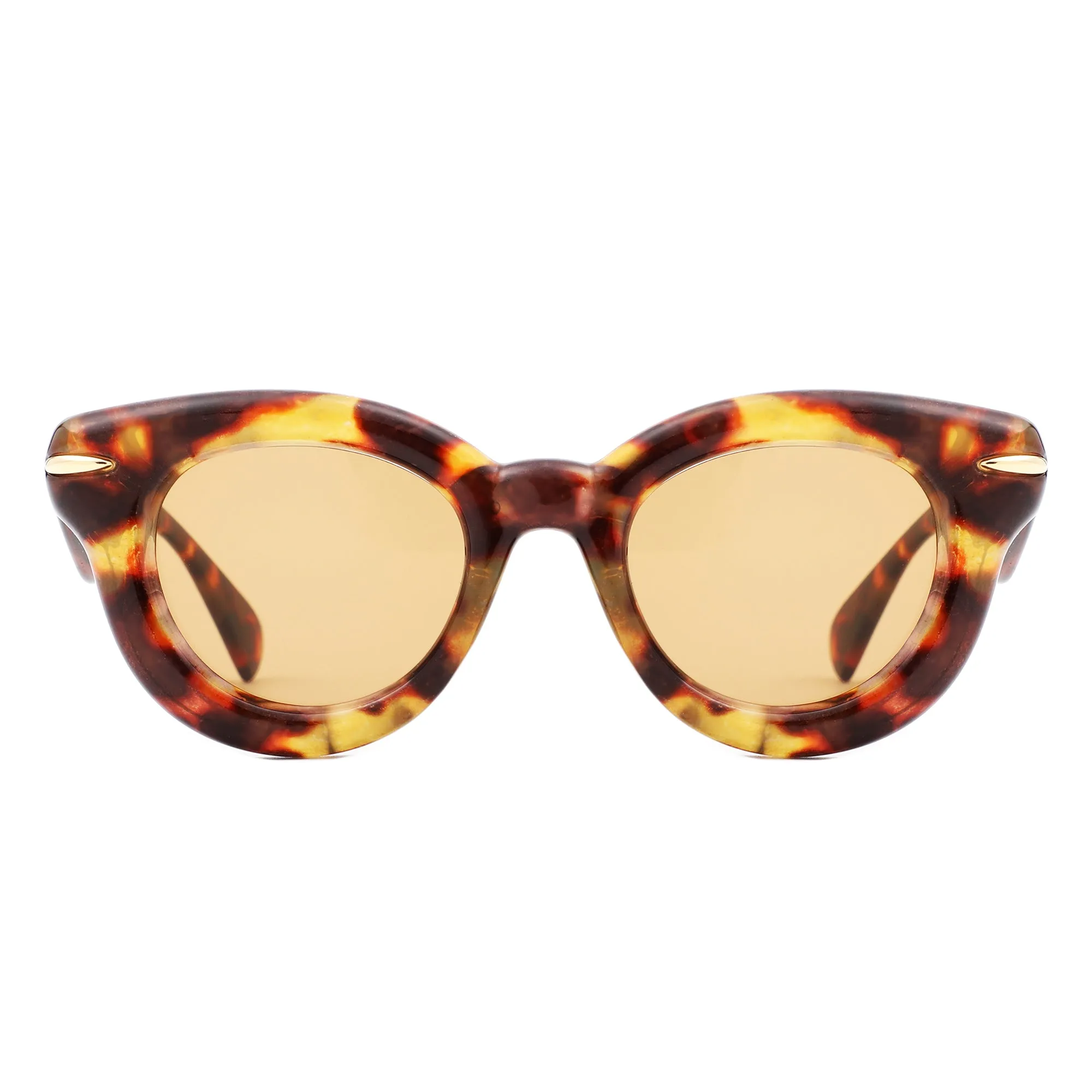 Glide - Round Thick Frame Retro Circle Sunglass