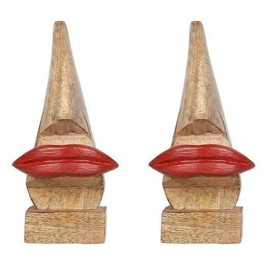 Handcrafted Wooden Nose Shaped Spectacle Holder/ Specs Stand