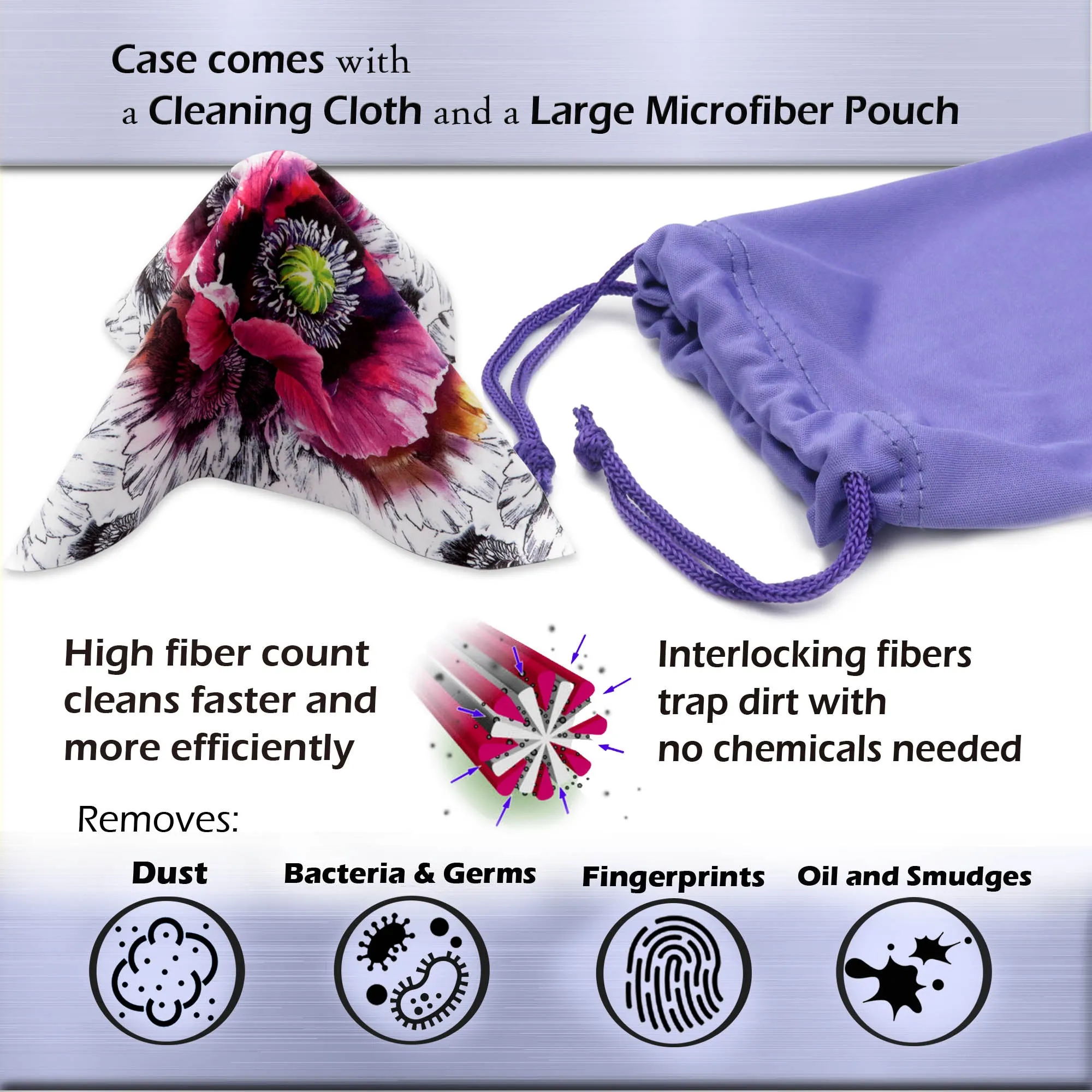 Hard Sunglasses Case with Soft Eyeglass Pouch, A Floral Glasses case Hard Shell w/Soft Eye Glass Carry case by Rachel Rowberry (AS113   CT2 Poppy)