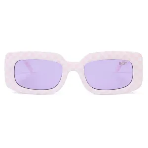 INDY Women's Dolly Checkered Print Sunglasses - Pink