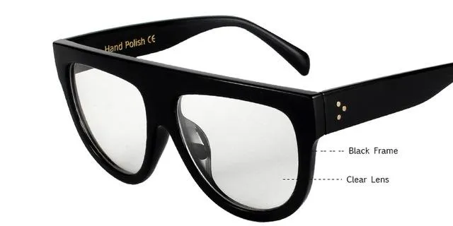 KEHU Woman Flat Top Oversized Sun Glasses Cat Eye Sunglasses Brand Designer De Sol K9250