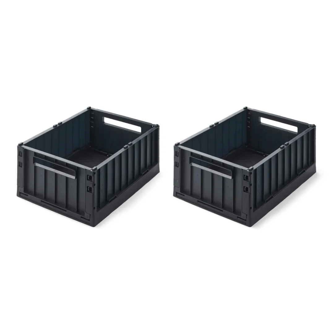 Liewood Weston Storage Box 2 Pack Medium | Midnight Navy