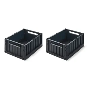 Liewood Weston Storage Box 2 Pack Medium | Midnight Navy