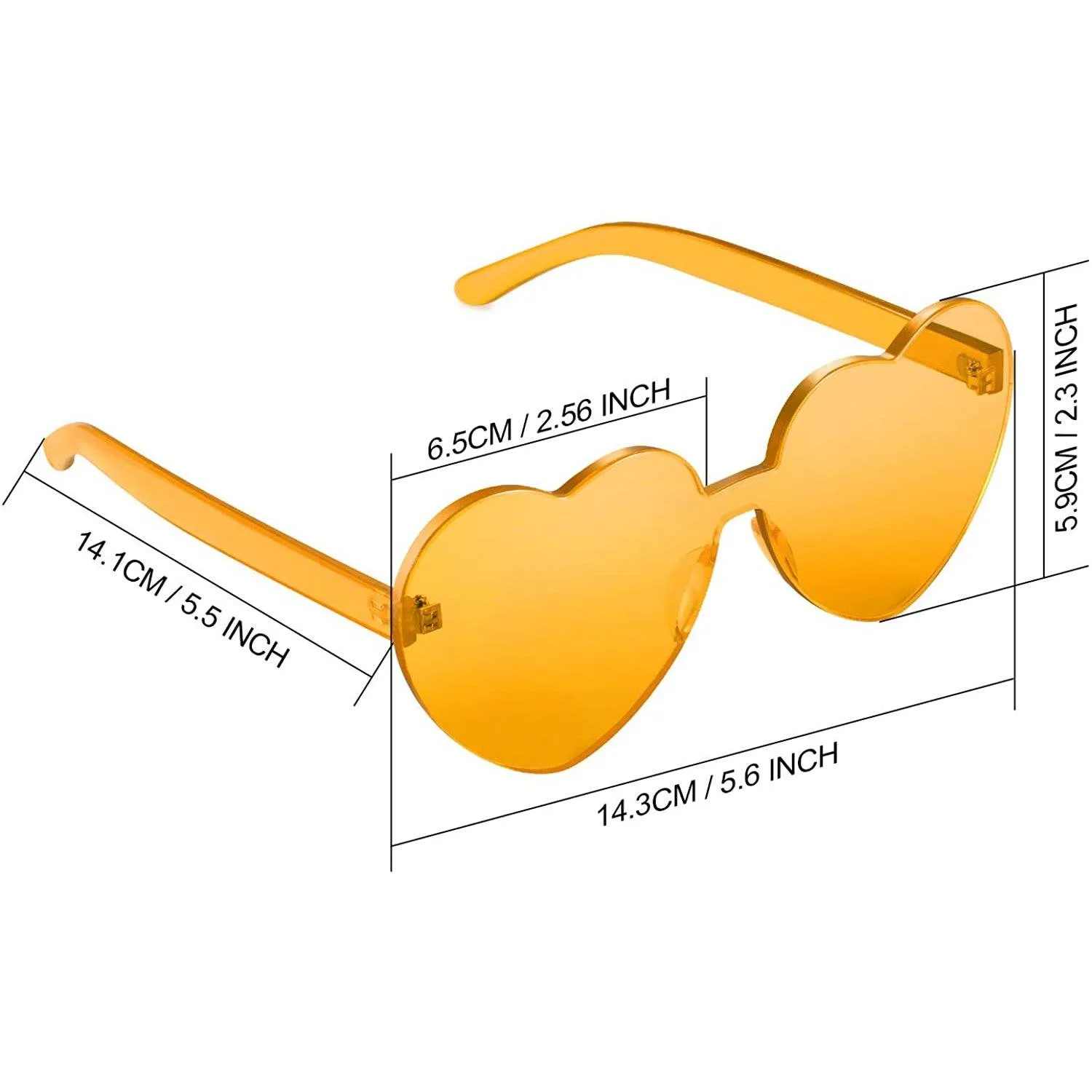 Maxdot Heart Shape Sunglasses Party Sunglasses