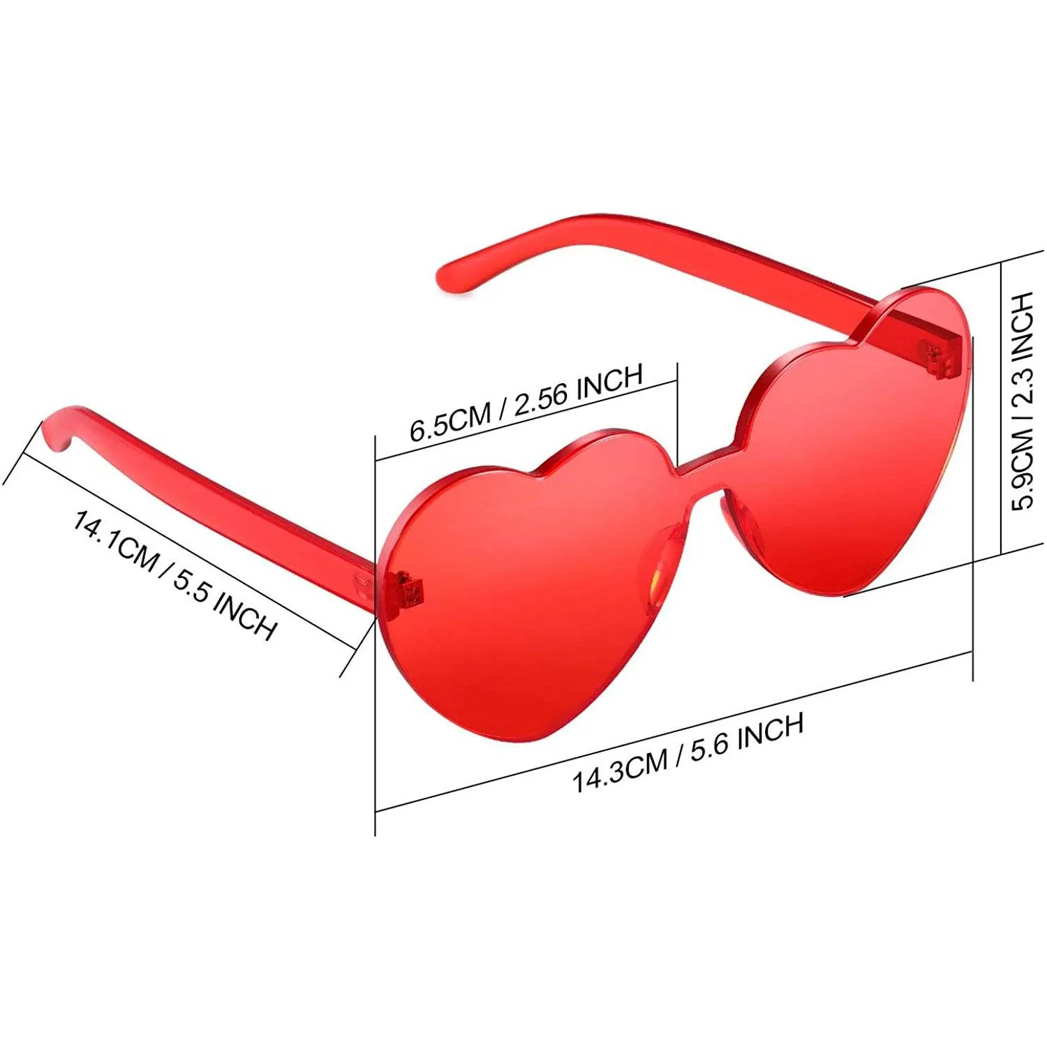 Maxdot Heart Shape Sunglasses Party Sunglasses