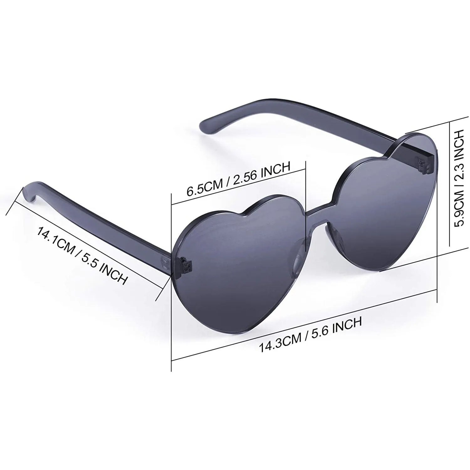 Maxdot Heart Shape Sunglasses Party Sunglasses