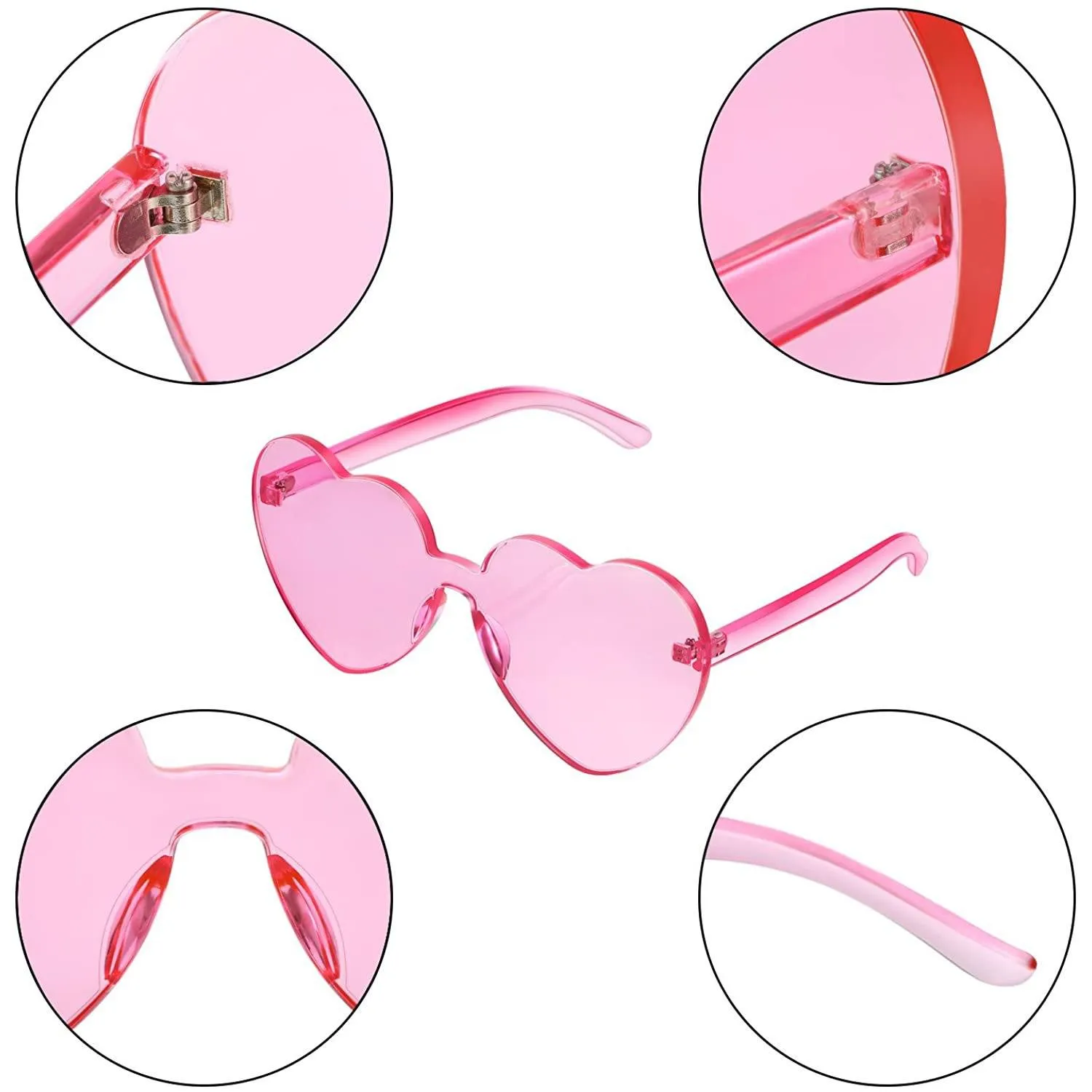 Maxdot Heart Shape Sunglasses Party Sunglasses