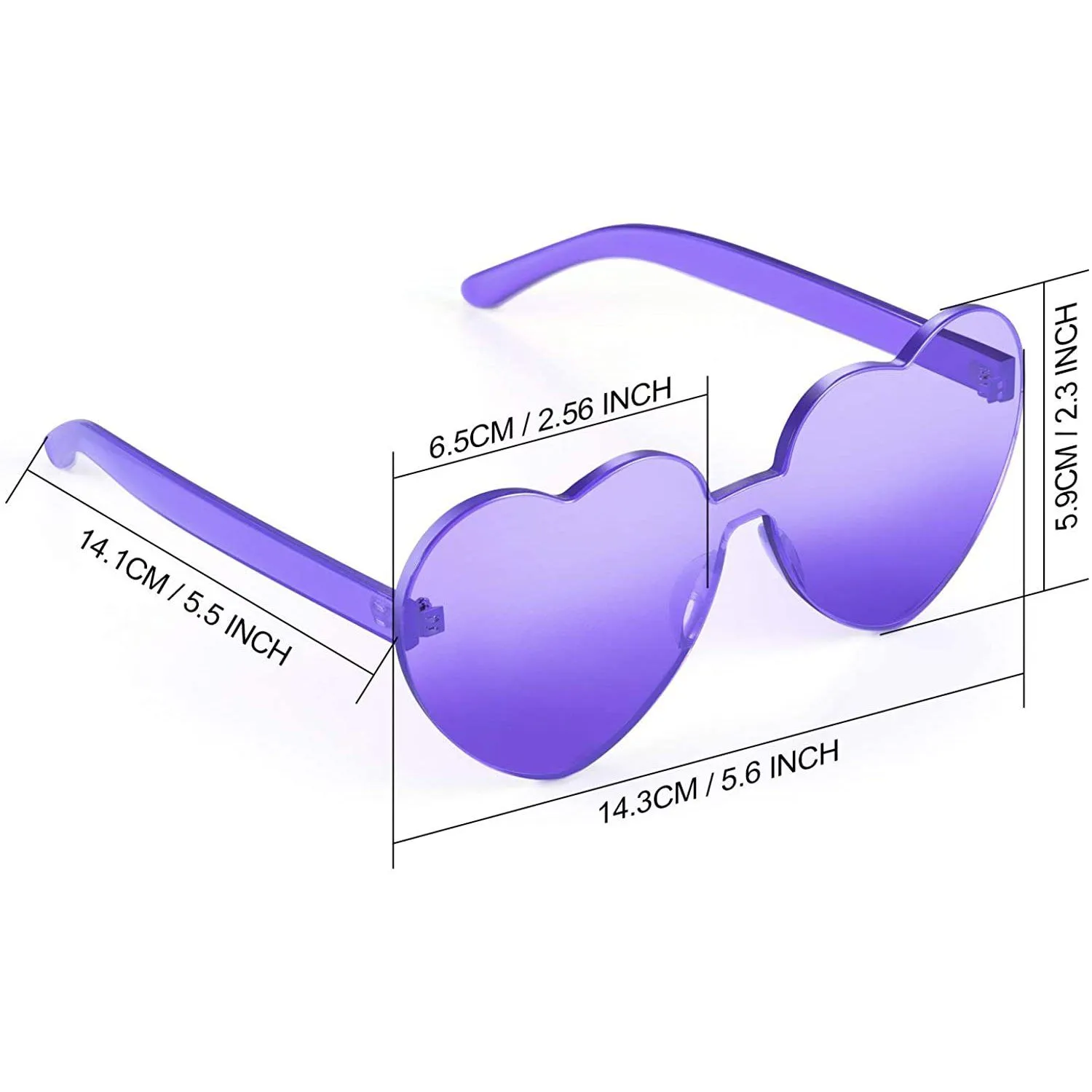 Maxdot Heart Shape Sunglasses Party Sunglasses