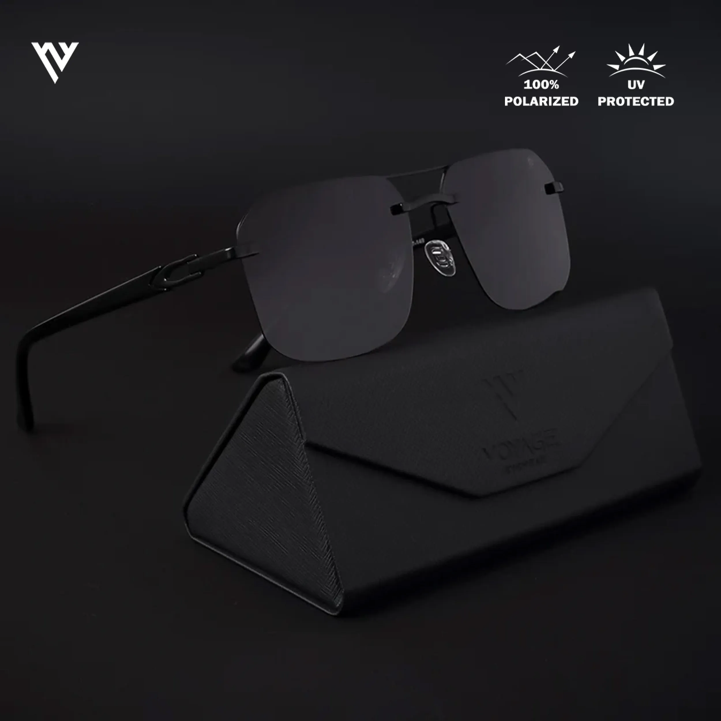 Odyssey | Black Polarized Wayfarer Sunglasses - PMG4143