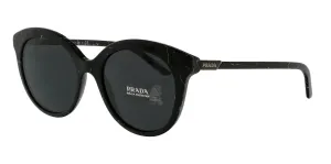 Prada 0PR 02YS 03Y5S0 Round Black Marble Black Sunglasses