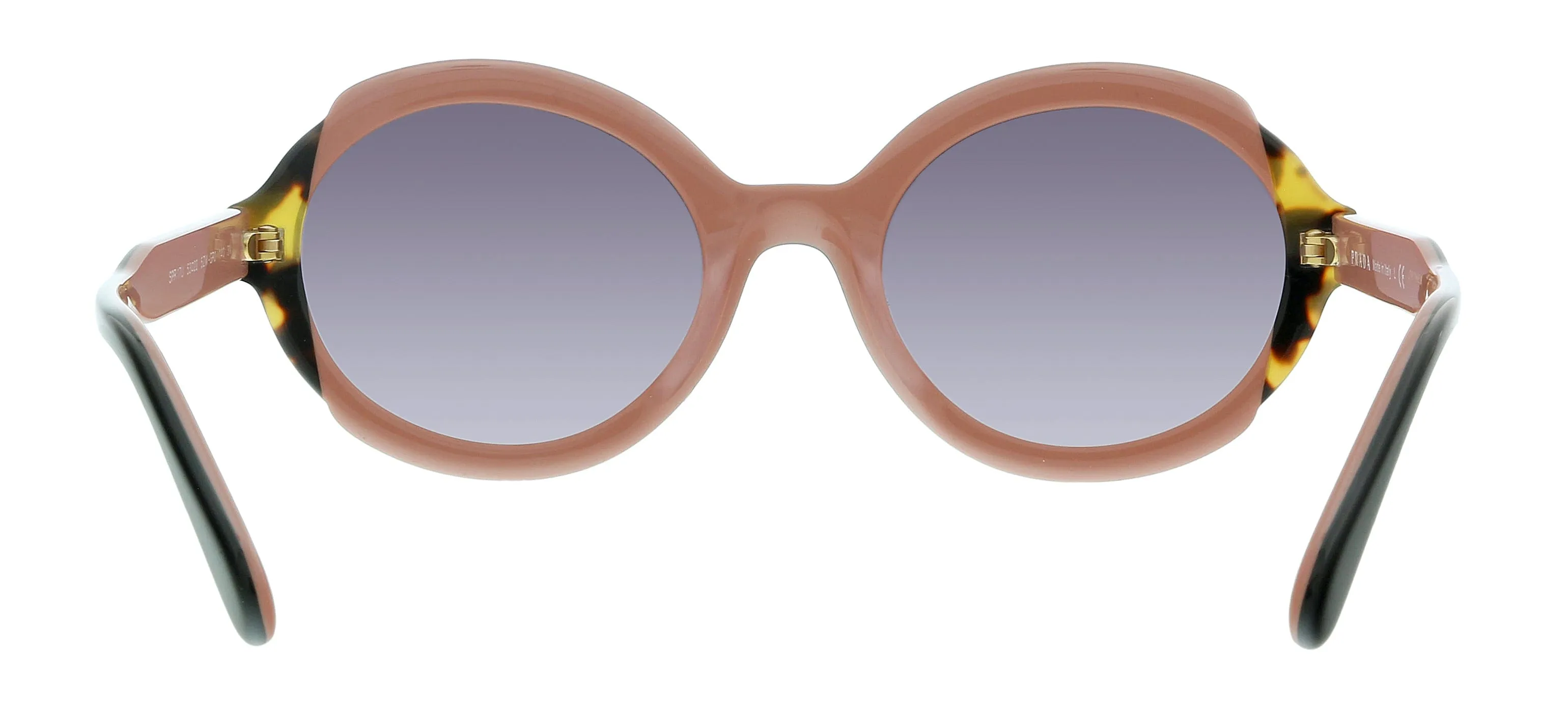Prada  0PR 17US 5ZWGR0 Heritage TOP BLACK PINK/MEDIUM HAVANA Round Sunglasses