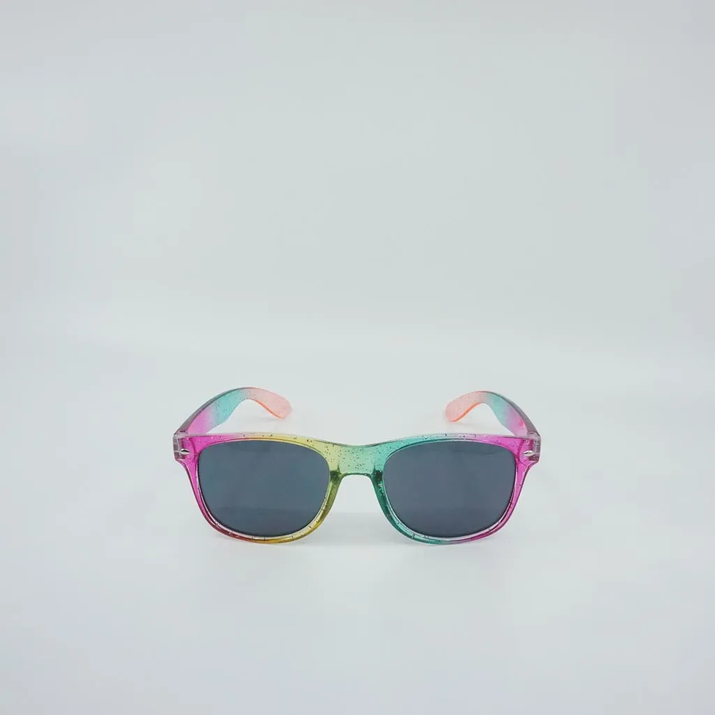 Pretty Multi Sequin with Multi color Wayfarer Frame Sunglass -   Sunglasses and Case Set