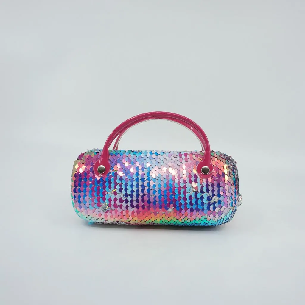 Pretty Multi Sequin with Multi color Wayfarer Frame Sunglass -   Sunglasses and Case Set