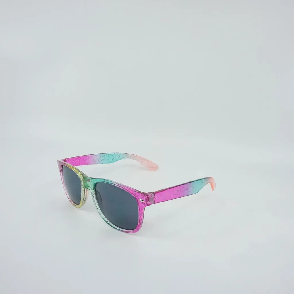 Pretty Multi Sequin with Multi color Wayfarer Frame Sunglass -   Sunglasses and Case Set