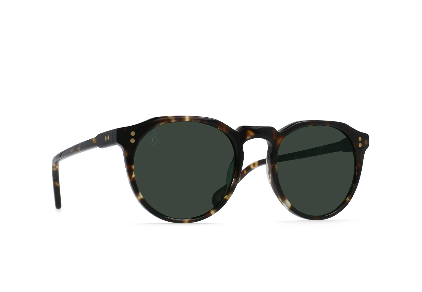 Raen Remmy Polarized Round Sunglasses - BRINDLE TORTOISE / GREEN POLARIZED