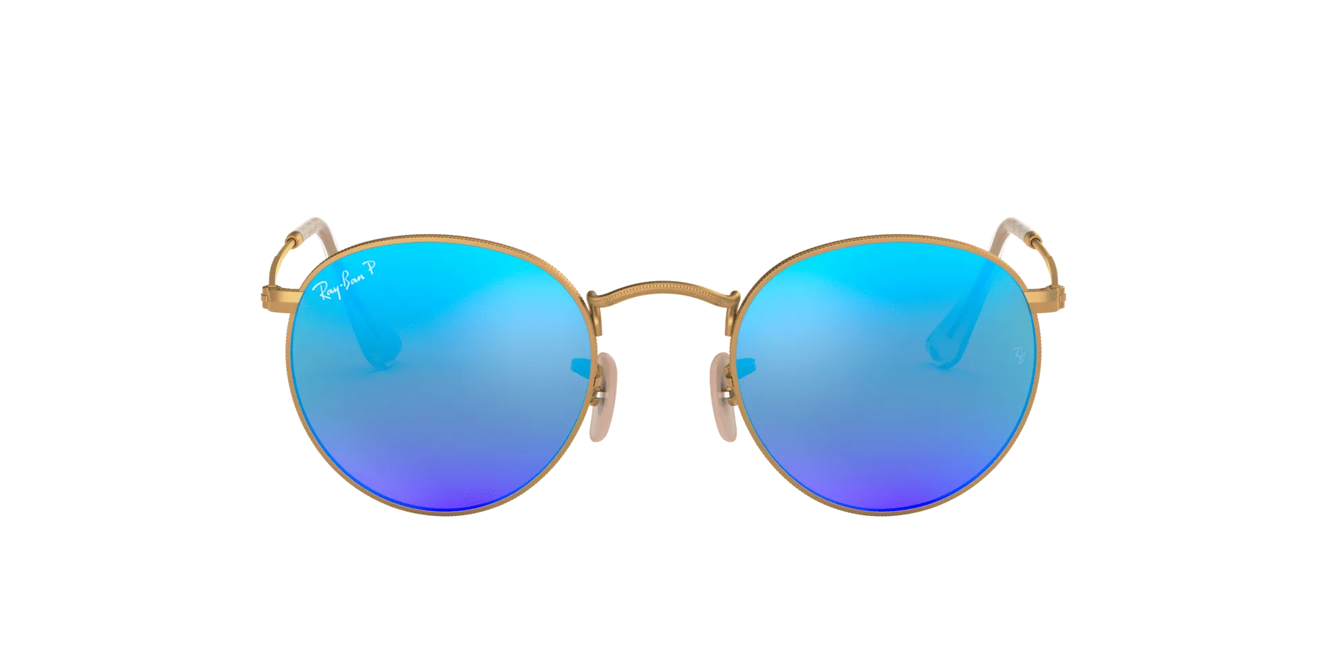 RAY BAN ROUND METAL GOLD | BLUE MIRROR POLARIZED