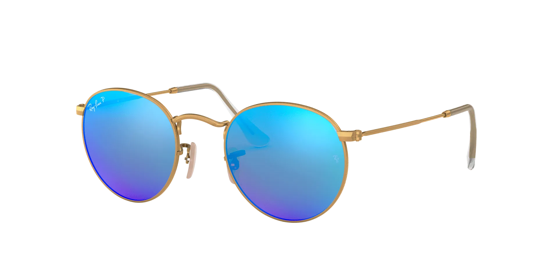 RAY BAN ROUND METAL GOLD | BLUE MIRROR POLARIZED