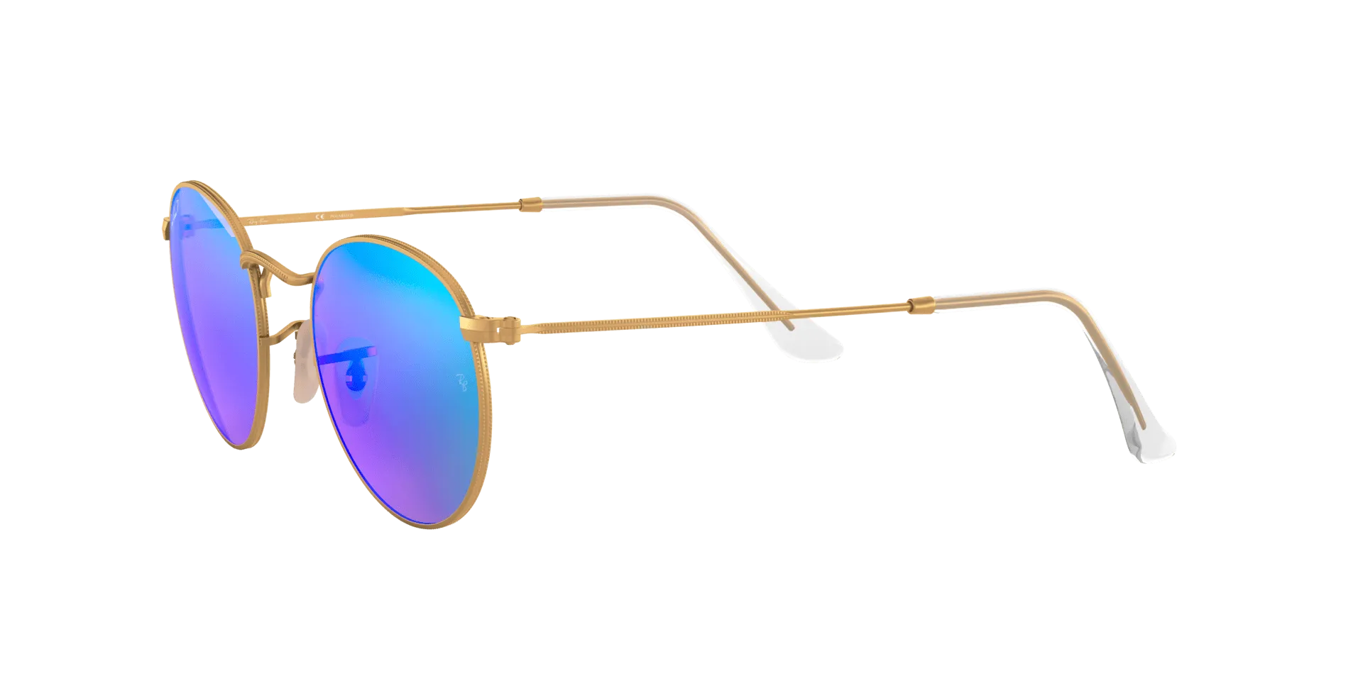 RAY BAN ROUND METAL GOLD | BLUE MIRROR POLARIZED