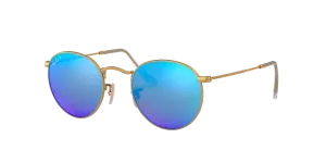 RAY BAN ROUND METAL GOLD | BLUE MIRROR POLARIZED