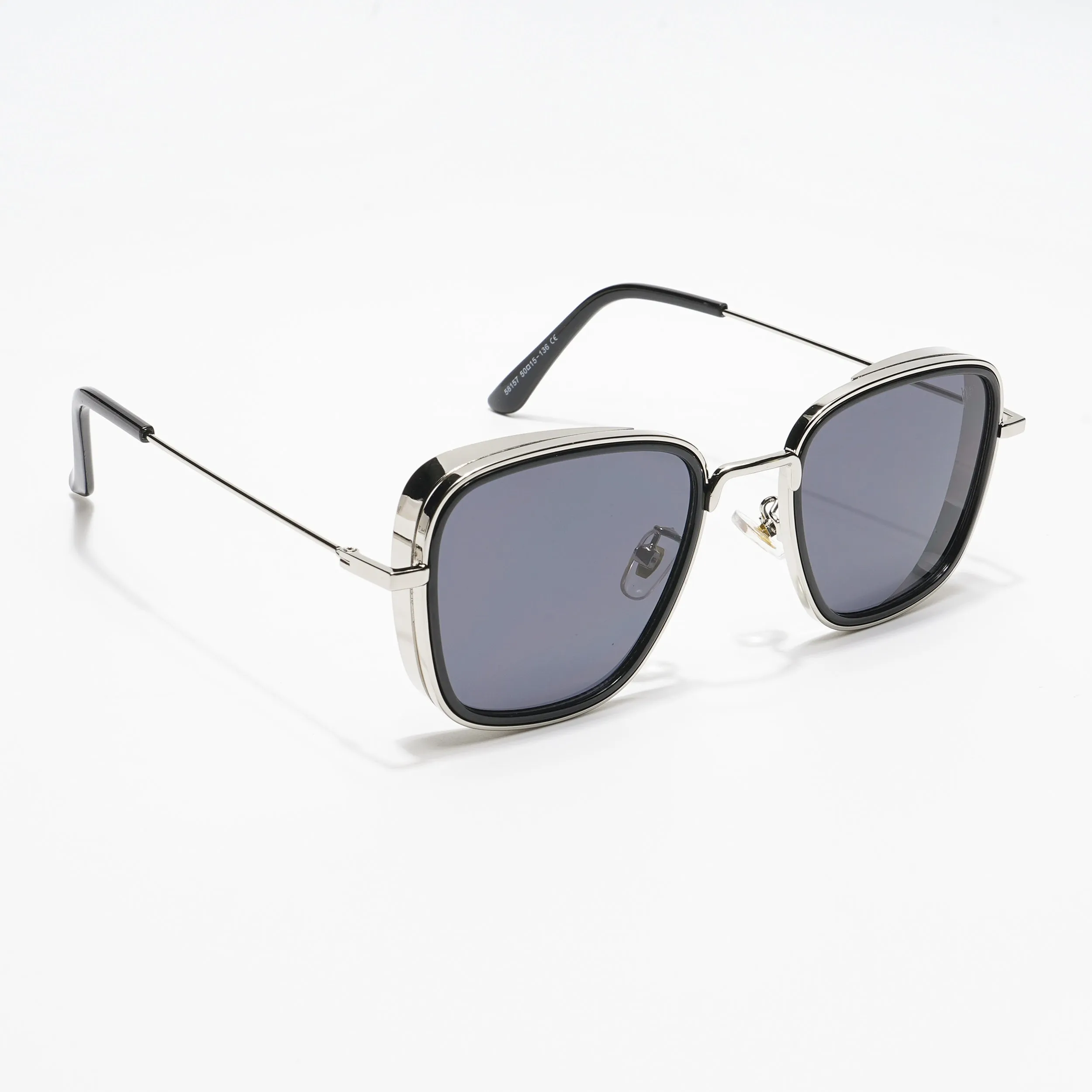 Rogue | Black-Silver Retro Square Sunglasses MG2970