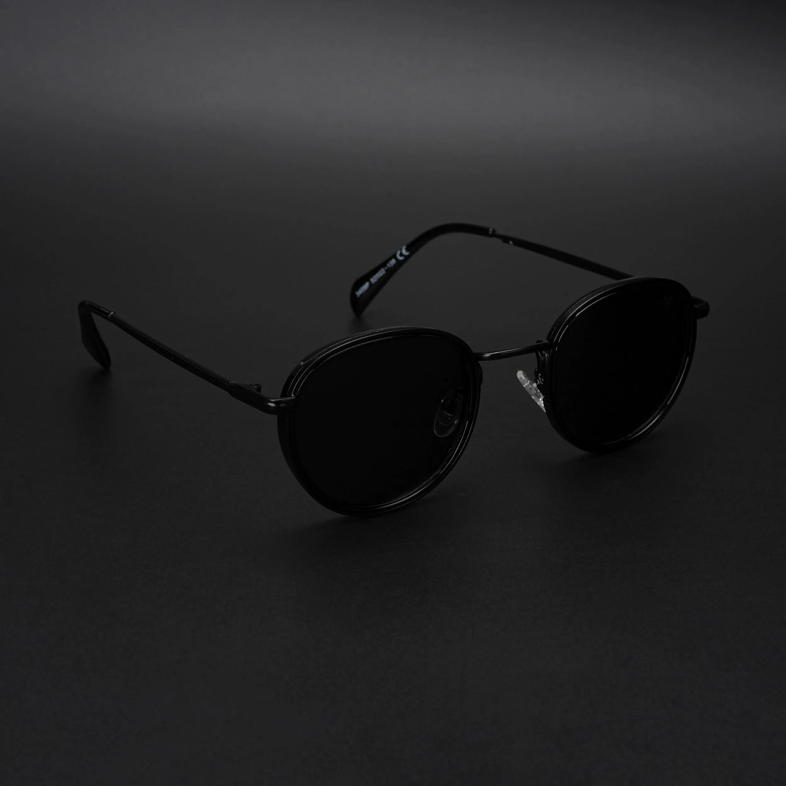 Round Polarized Sunglasses (Black Lens | Black Frame - PMG5854)