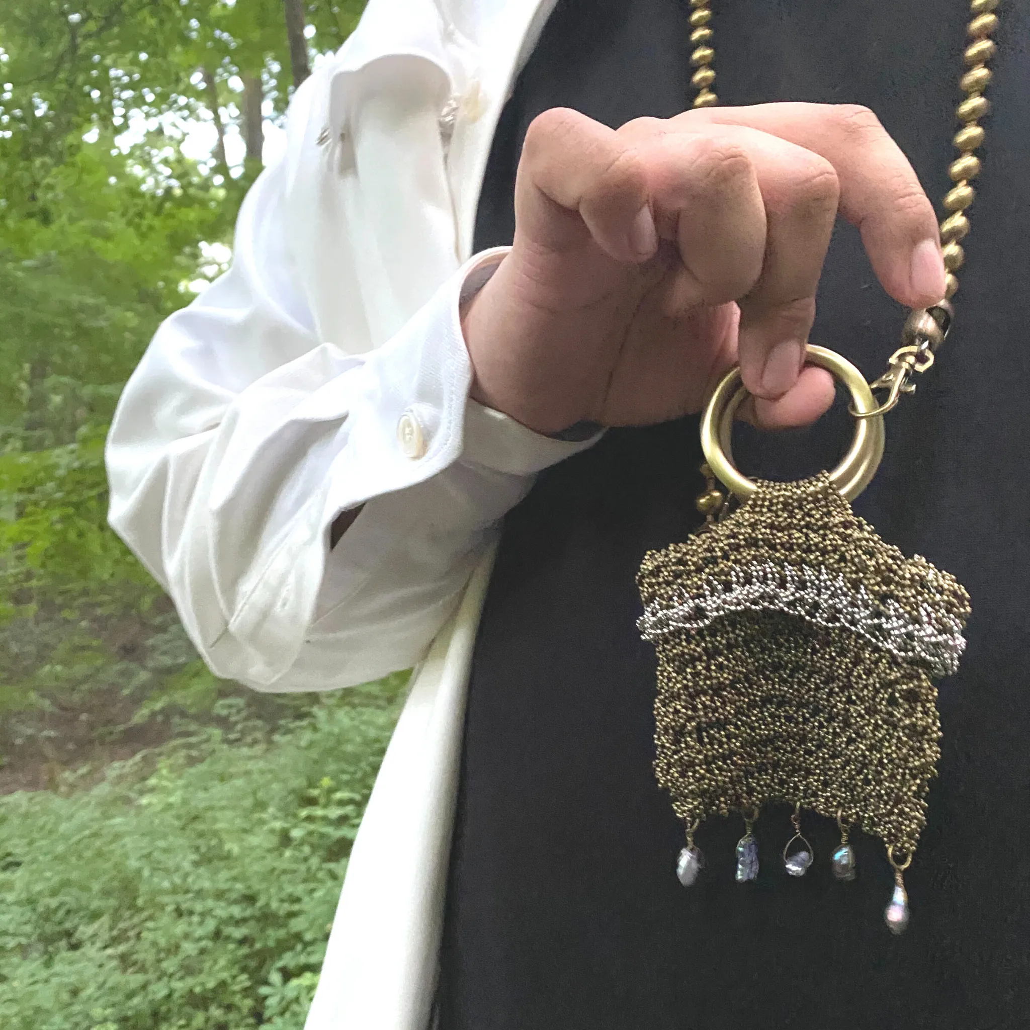 Sea Change Pearl Tassel Purse
