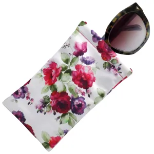 Soft Sunglasses case -XL Large Eyeglasses Squeeze Top Case w/ Cloth - Smart Phone holder (CT8 Cranberry Rose)