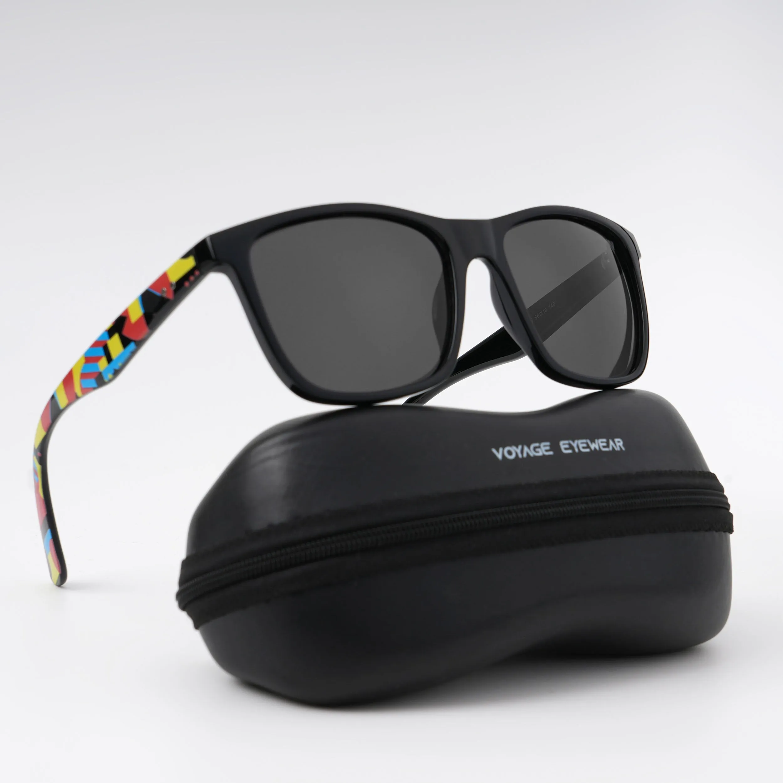 Square Polarized Sunglasses (Black Lens | Black Frame - PMG4813)