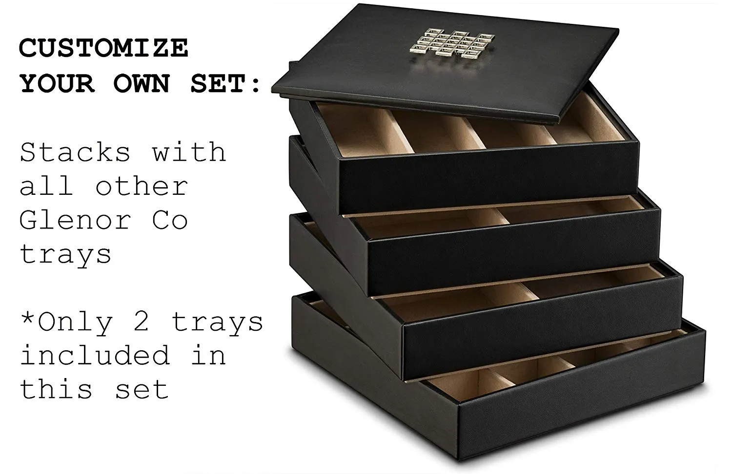 Stackable Jewelry Tray Organizer - Empty 2 Inch Deep