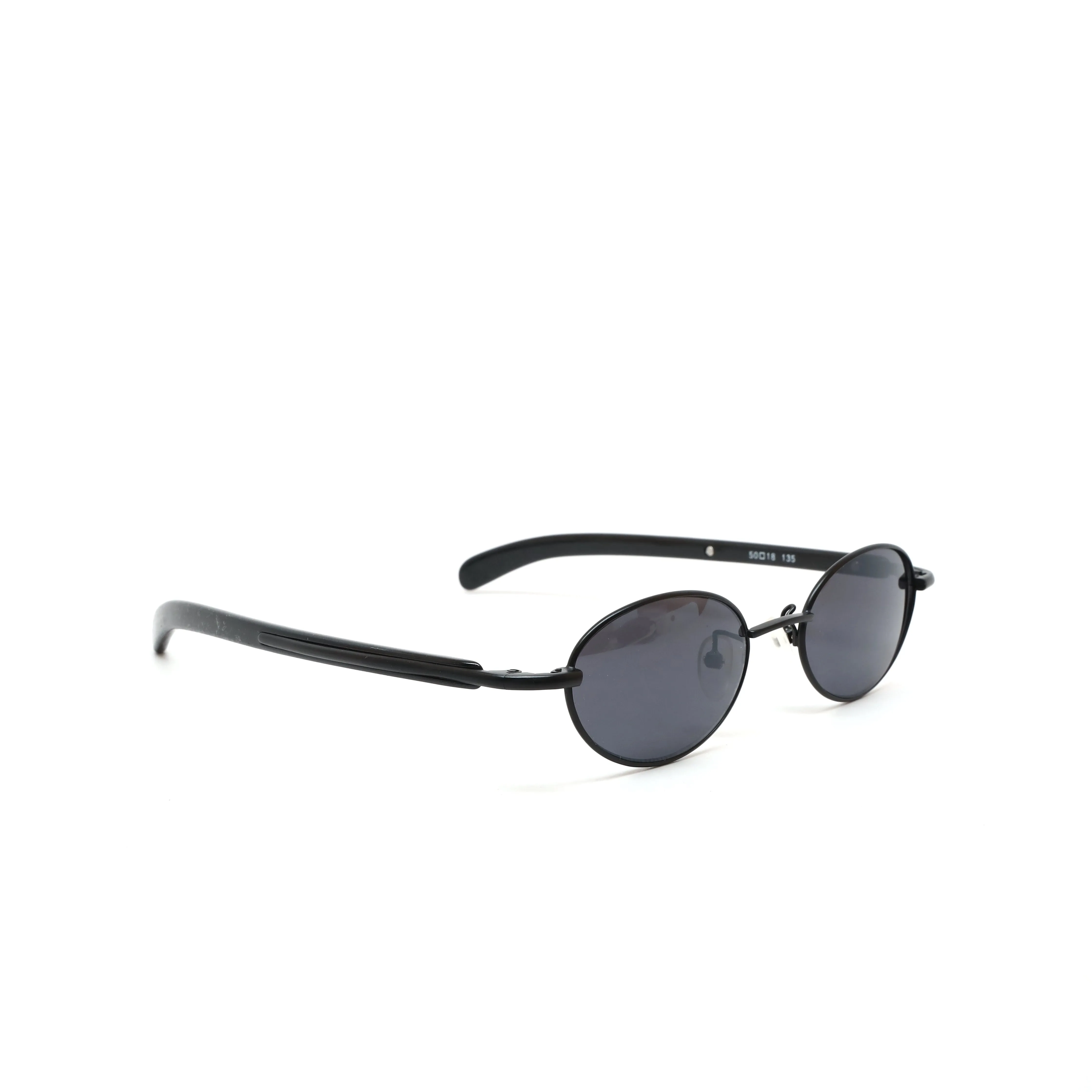Vintage 90s Small Size Narrow Frame Wraparound  Sunglasses - Grey