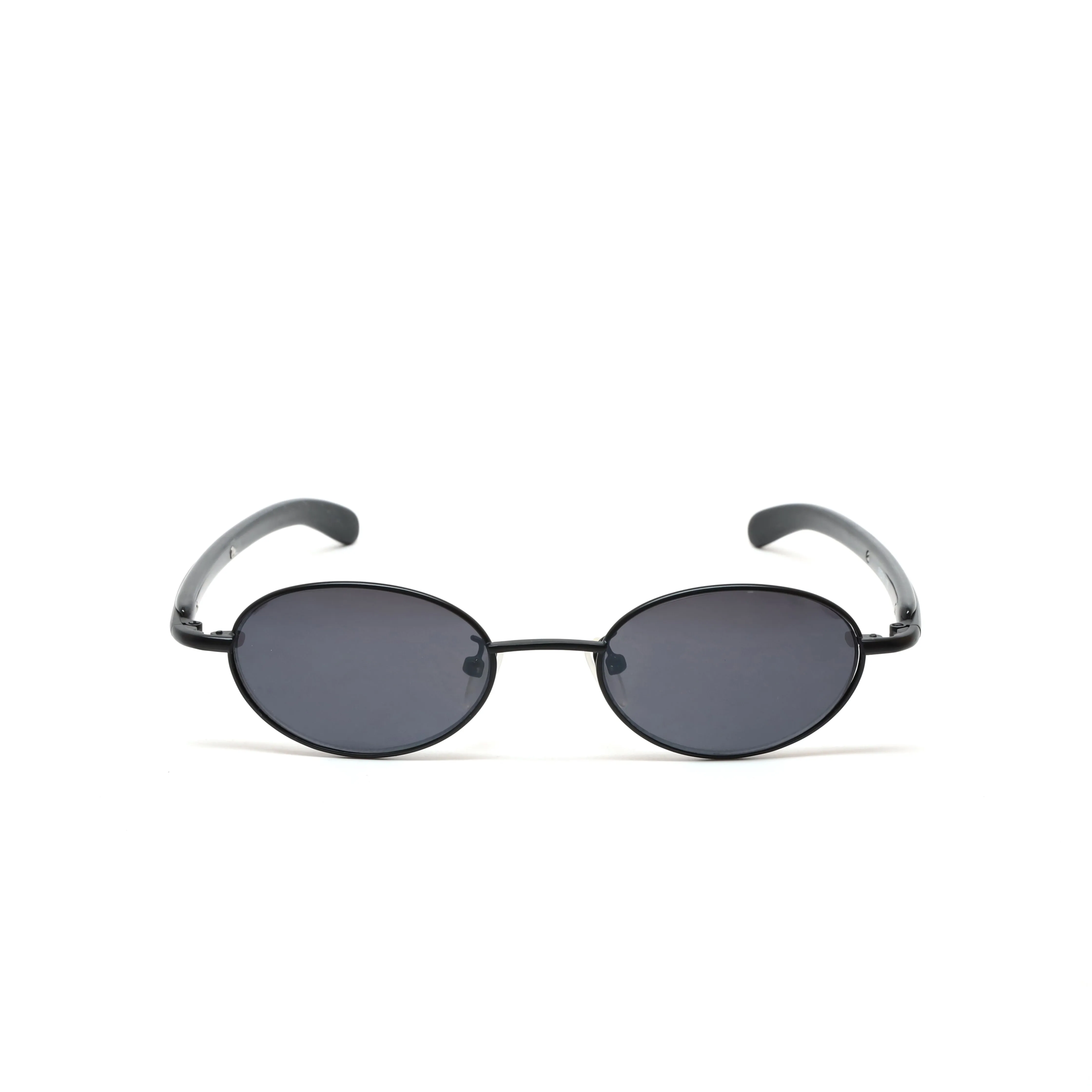 Vintage 90s Small Size Narrow Frame Wraparound  Sunglasses - Grey