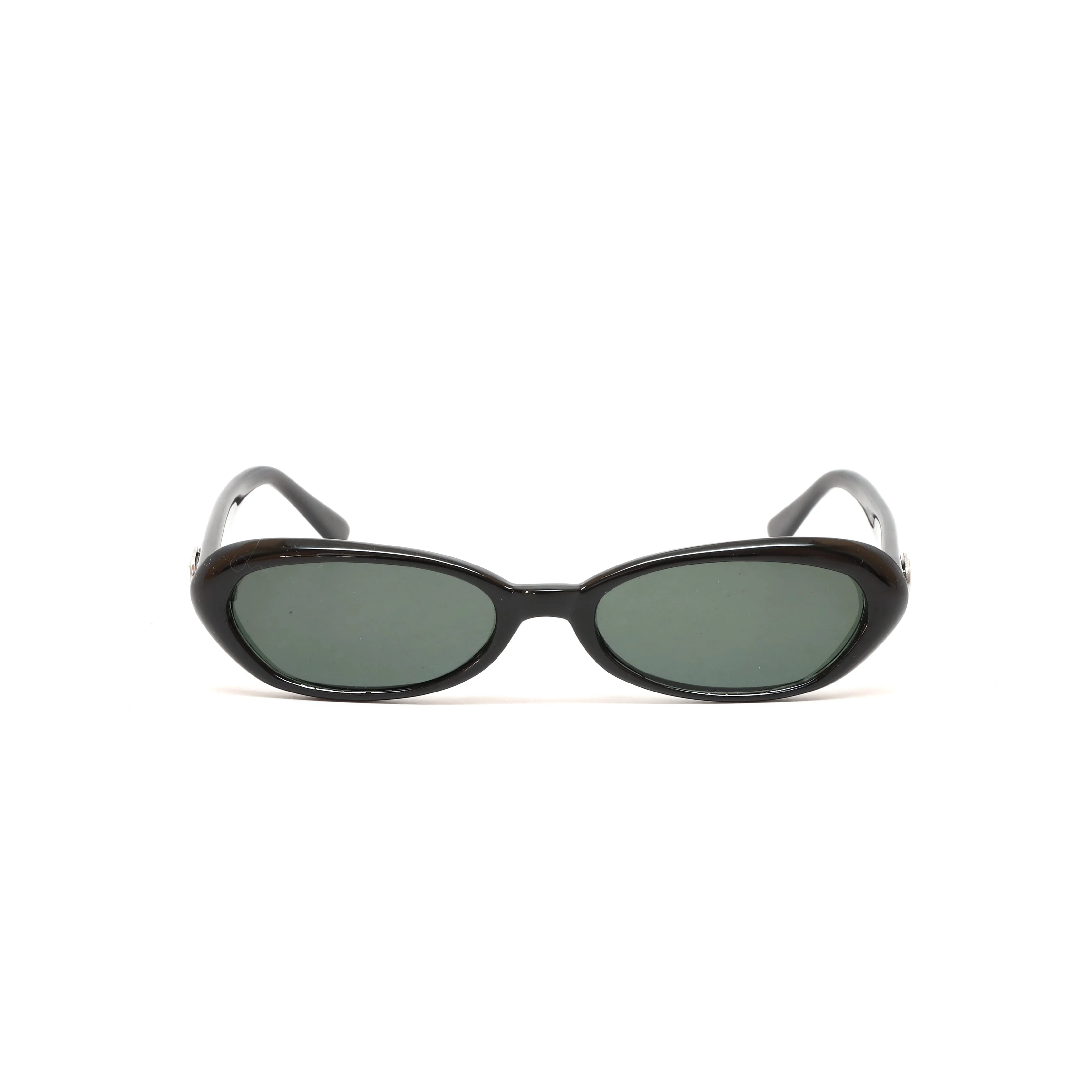 Vintage Small Sized Thin Narrow Shape Redondo Sunglasses - Black