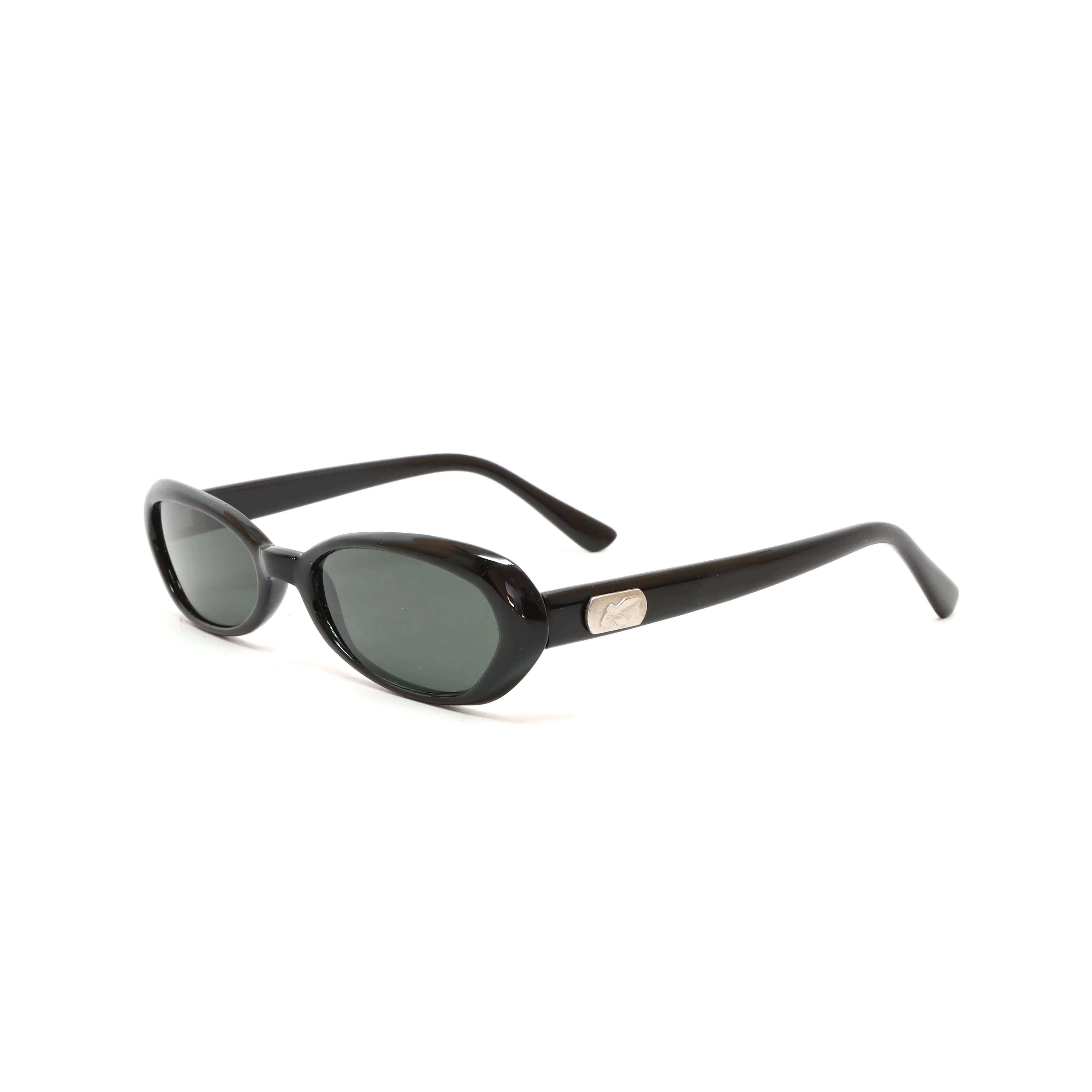 Vintage Small Sized Thin Narrow Shape Redondo Sunglasses - Black