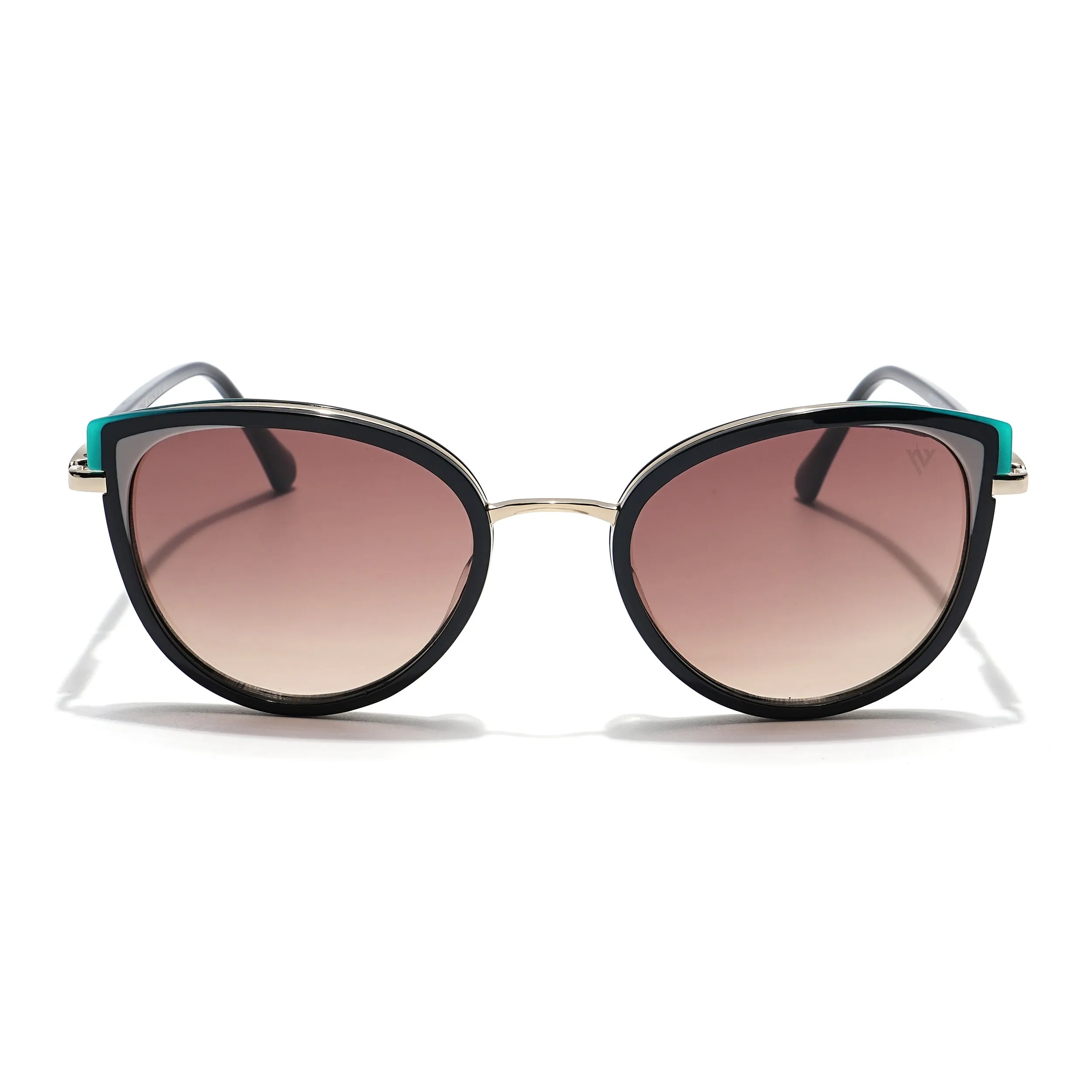 Voyage Select Cateye Sunglasses (Brown & Clear Lens | Black & Golden Frame - SLMG6103)