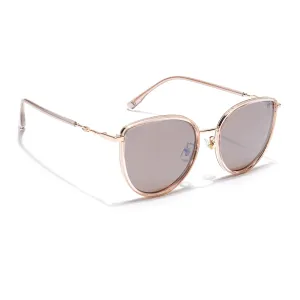 Voyage Select Cateye Sunglasses (Light Brown Lens | Golden & Nude Frame - SLPMG6247)