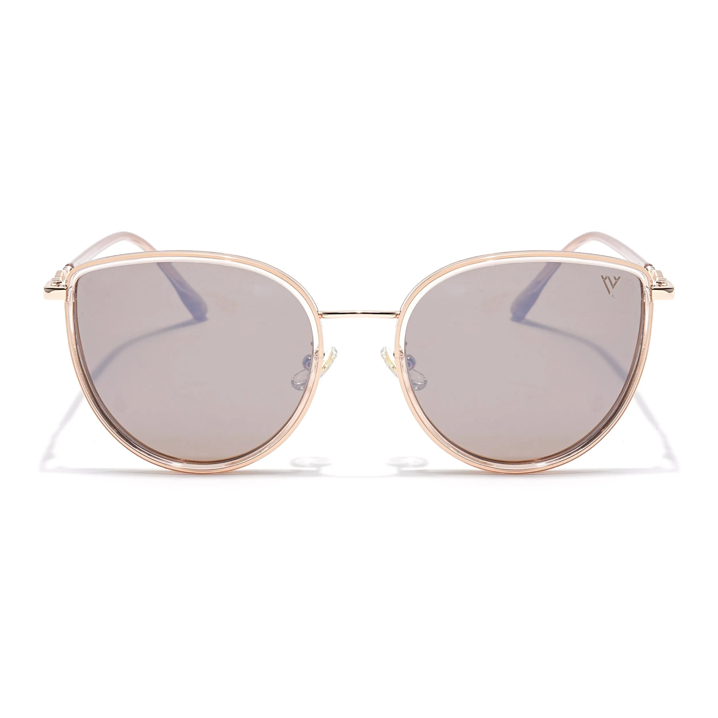 Voyage Select Cateye Sunglasses (Light Brown Lens | Golden & Nude Frame - SLPMG6247)