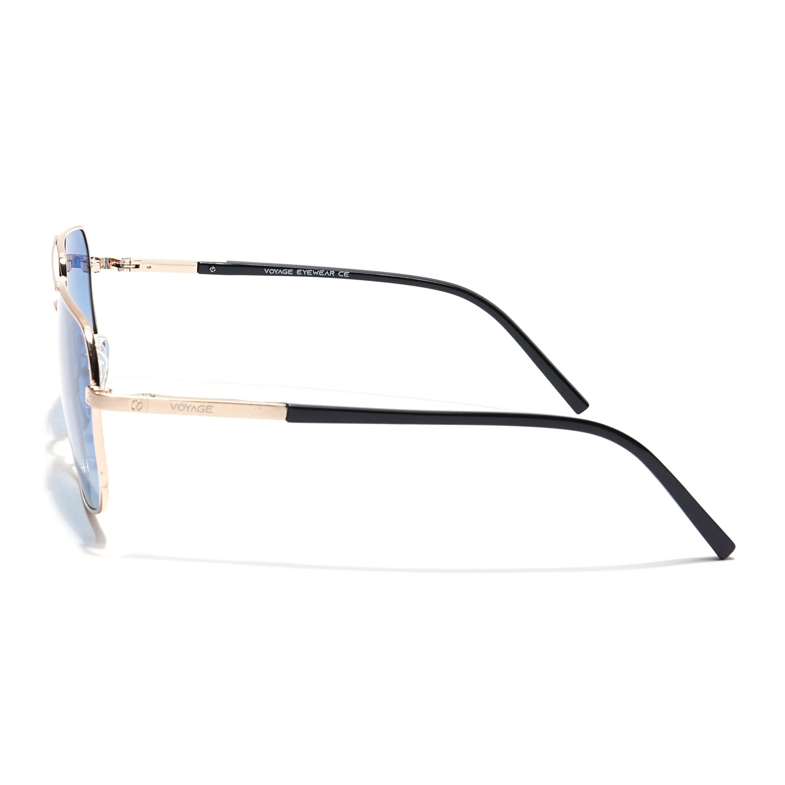 Voyage Select Square Sunglasses (Blue Lens | Golden Frame - SLPMG5947)