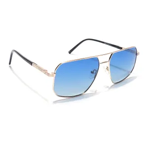 Voyage Select Square Sunglasses (Blue Lens | Golden Frame - SLPMG5947)