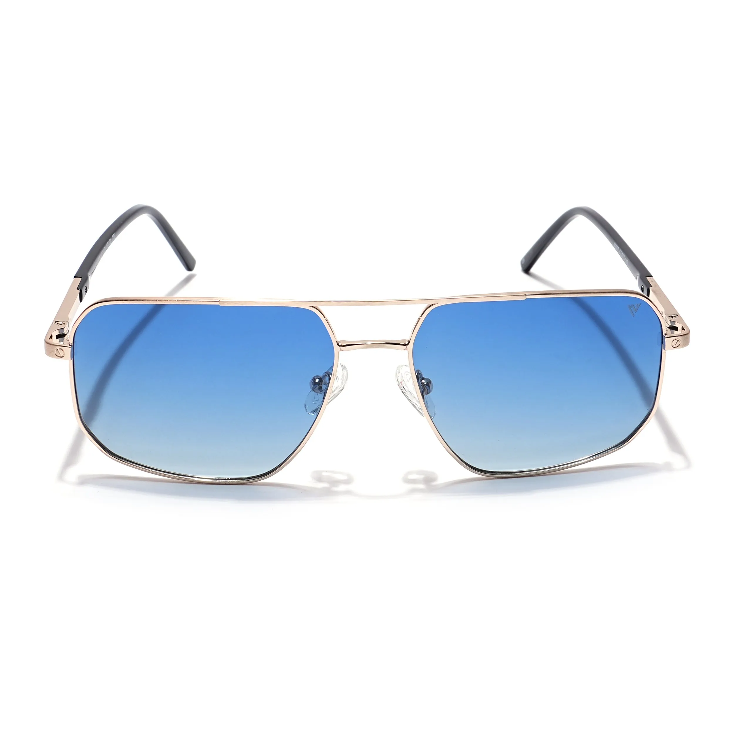 Voyage Select Square Sunglasses (Blue Lens | Golden Frame - SLPMG5947)