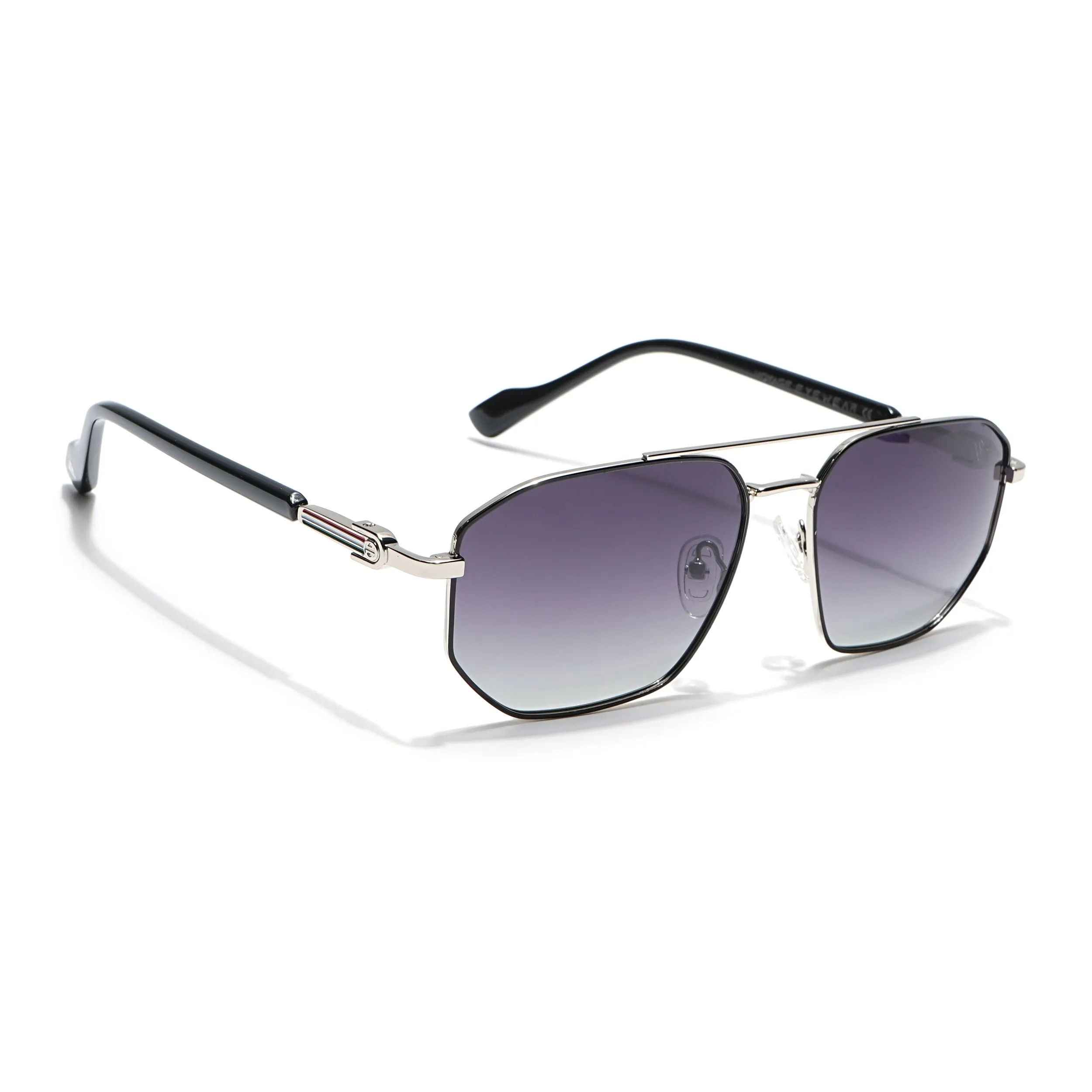 Voyage Select Wayfarer Sunglasses (Grey & Clear Lens | Black & Silver Frame - SLPMG6310)
