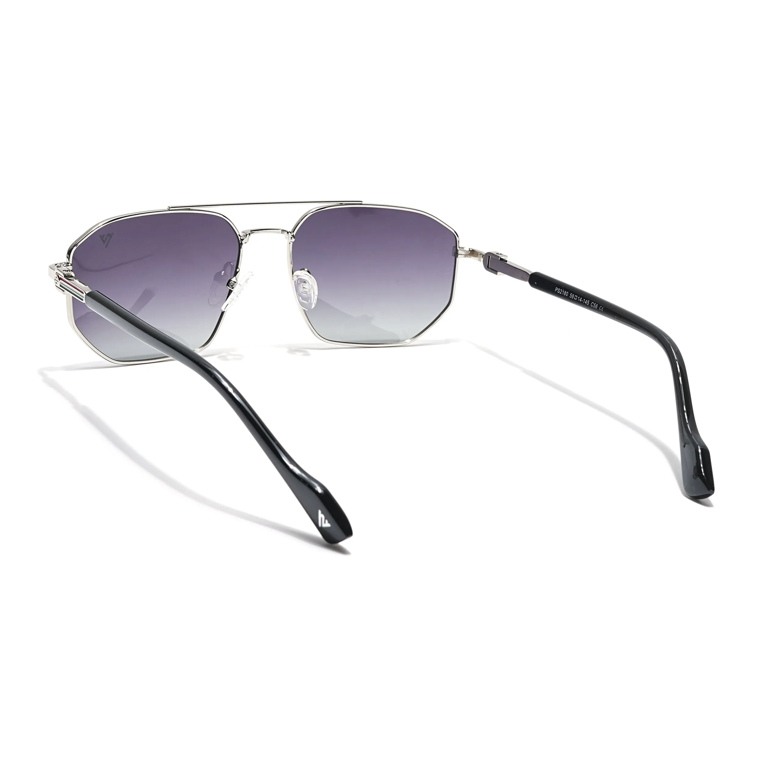 Voyage Select Wayfarer Sunglasses (Grey & Clear Lens | Black & Silver Frame - SLPMG6310)