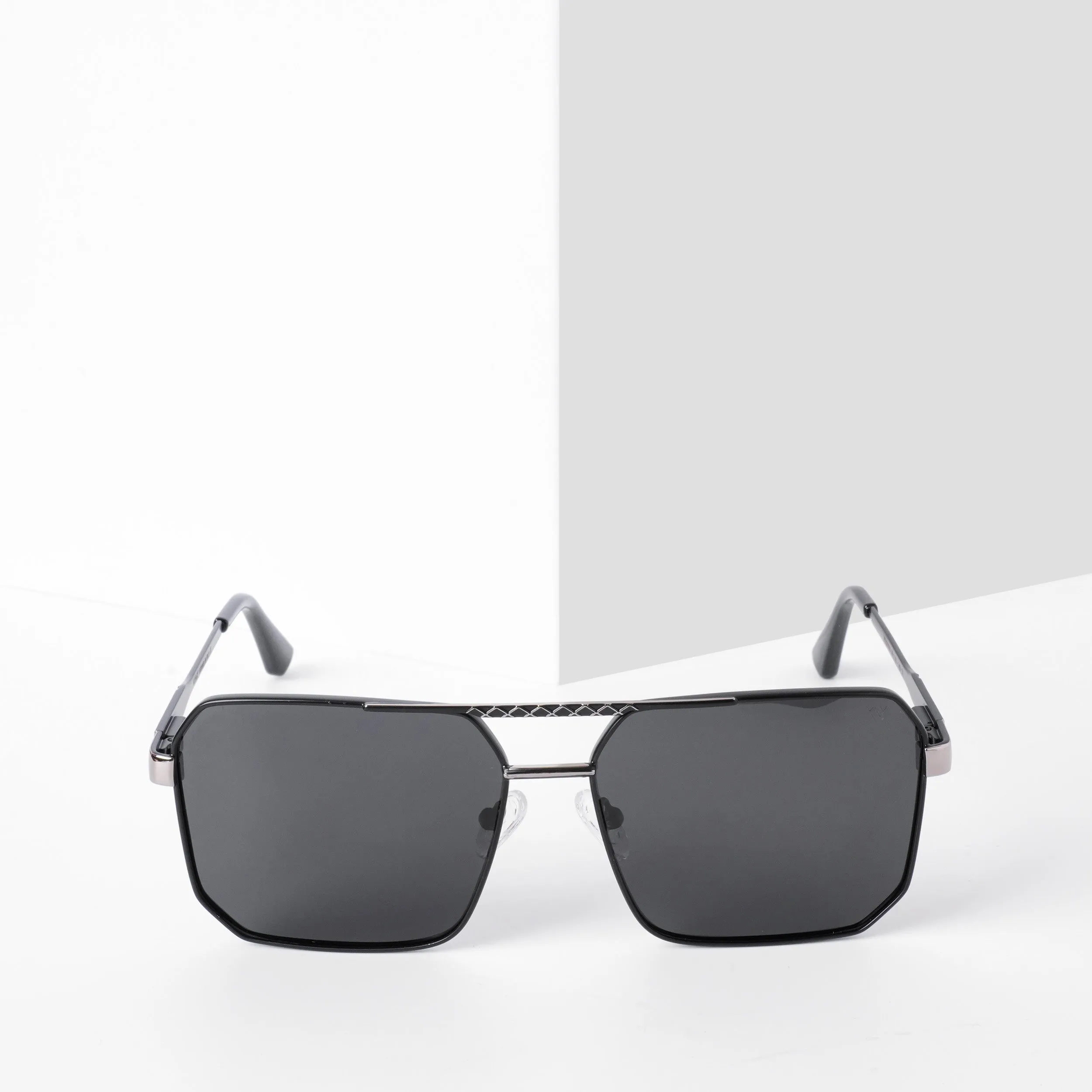 Wayfarer Polarized Sunglasses (Black Lens | Black & Grey Frame - PMG5300)