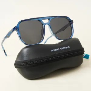 Wayfarer Polarized Sunglasses (Black Lens | Blue Frame - PMG4999)