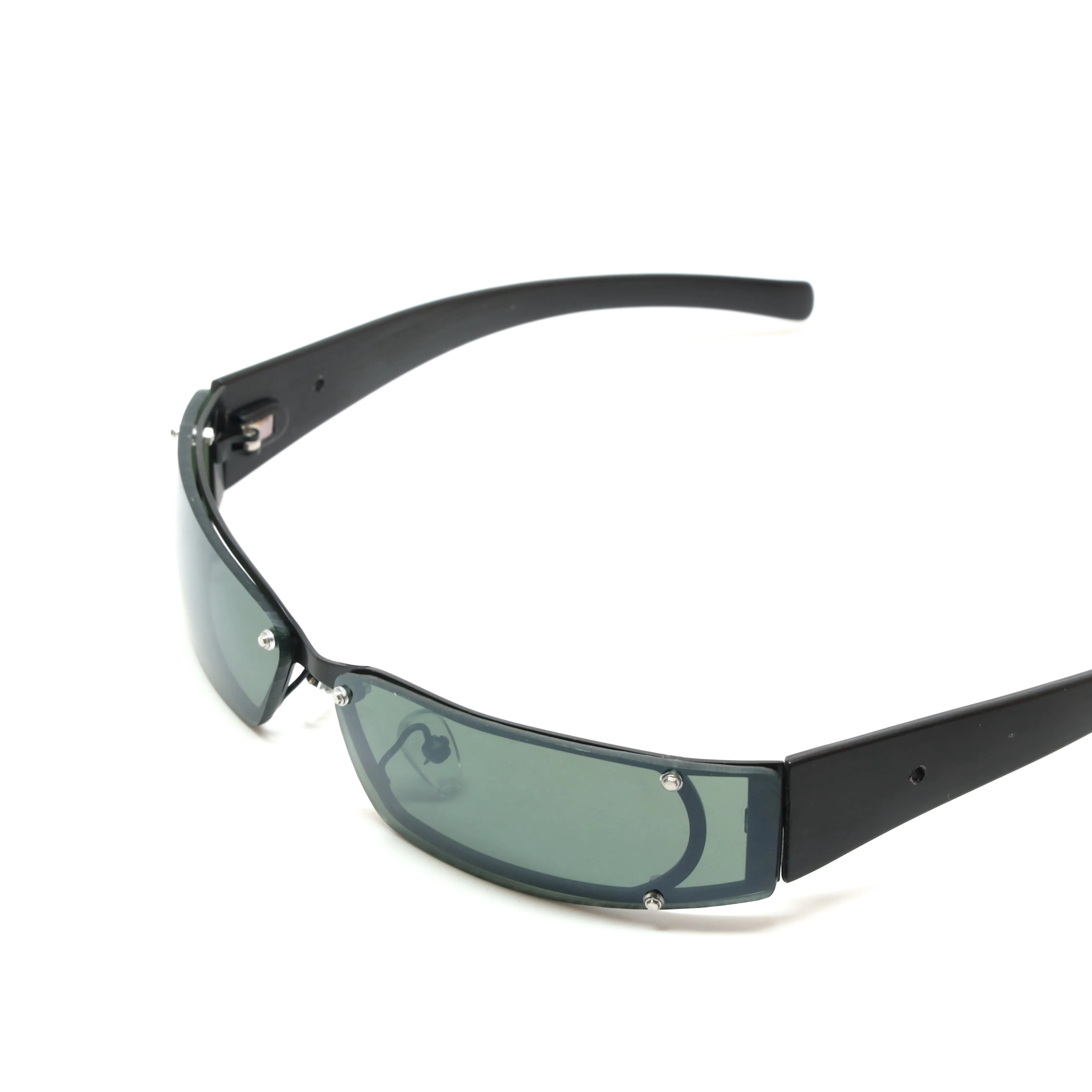X-Static 1999 Slim Wraparound Rectangle Sunglasses - Black