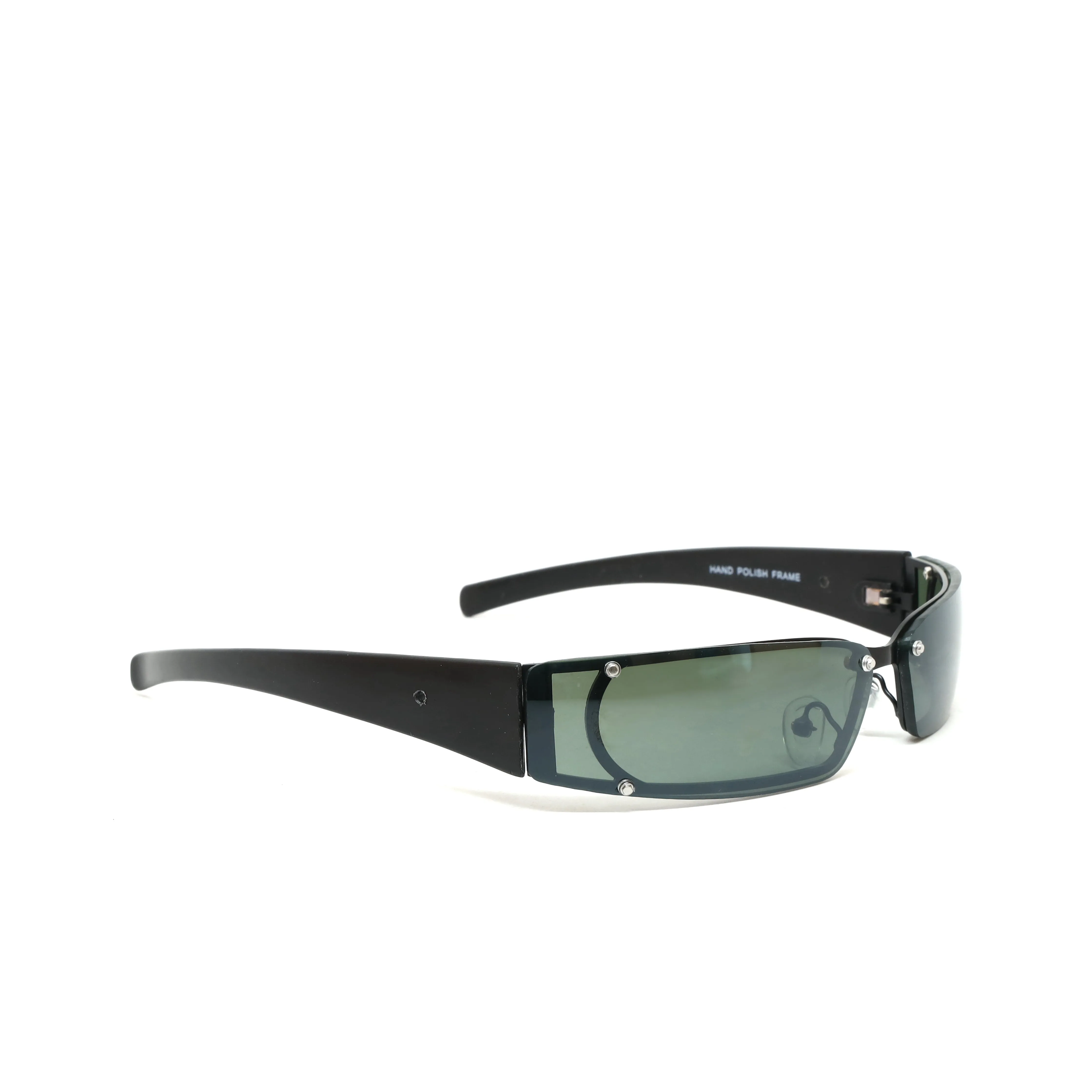 X-Static 1999 Slim Wraparound Rectangle Sunglasses - Black