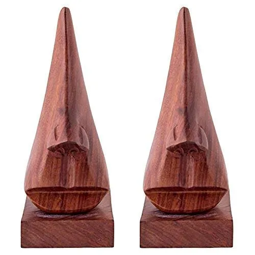 ZYNTIX Wooden Eyeglass Holder Stand Display Stand Nose Specs Holder Wooden Specs Stand Holder Spectacle Holder for Office Desk Spectacle Holder for Home Showpiece Wooden Googles Stand